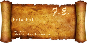 Frid Emil névjegykártya